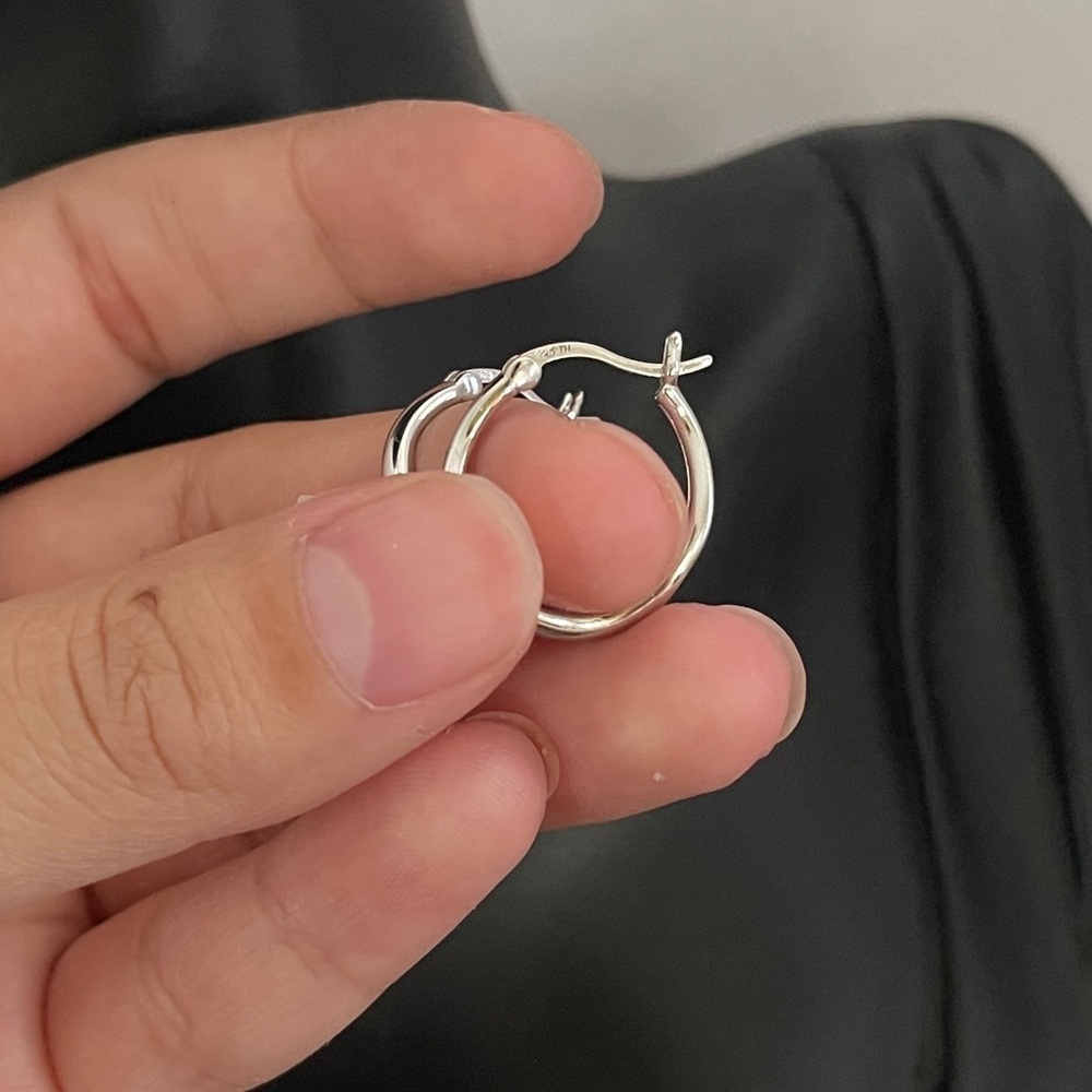 Sterling Silver Abstract Hoops - image 4